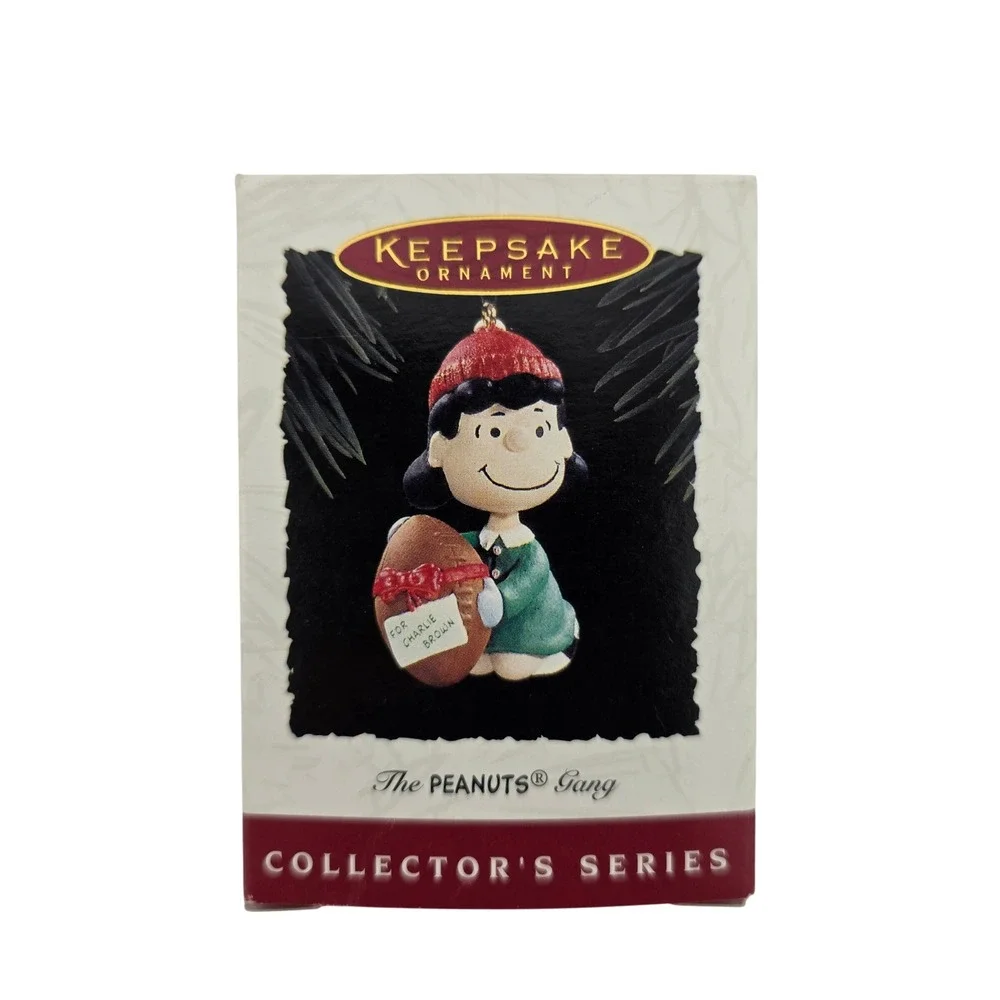 Hallmark Keepsake Ornament Peanuts Lucy Football 1994 Green Red QX520-3